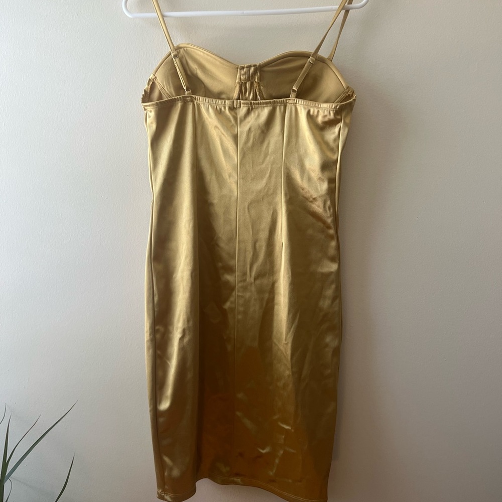 Gold mini dress
